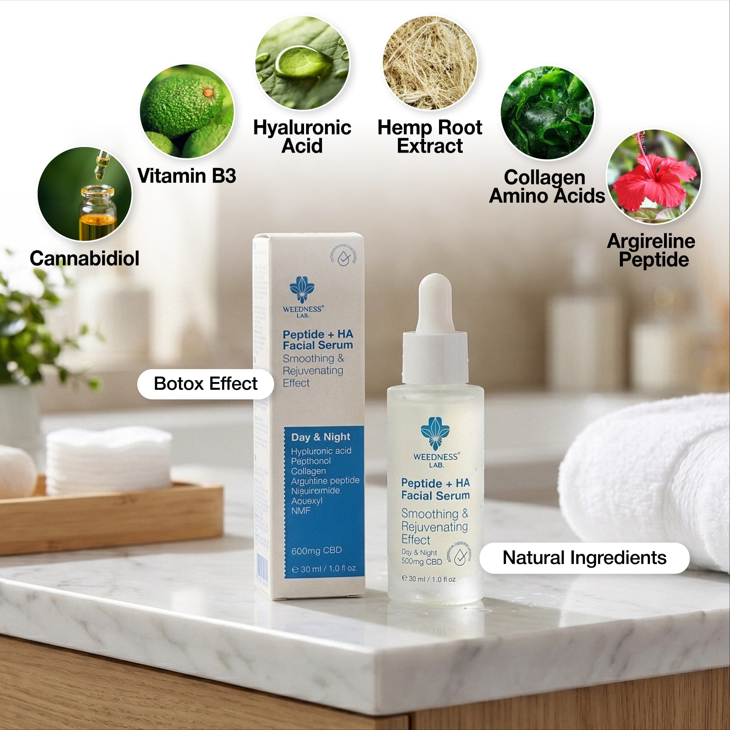 CBD Серум за лице с пептиди и хиалуронова киселина