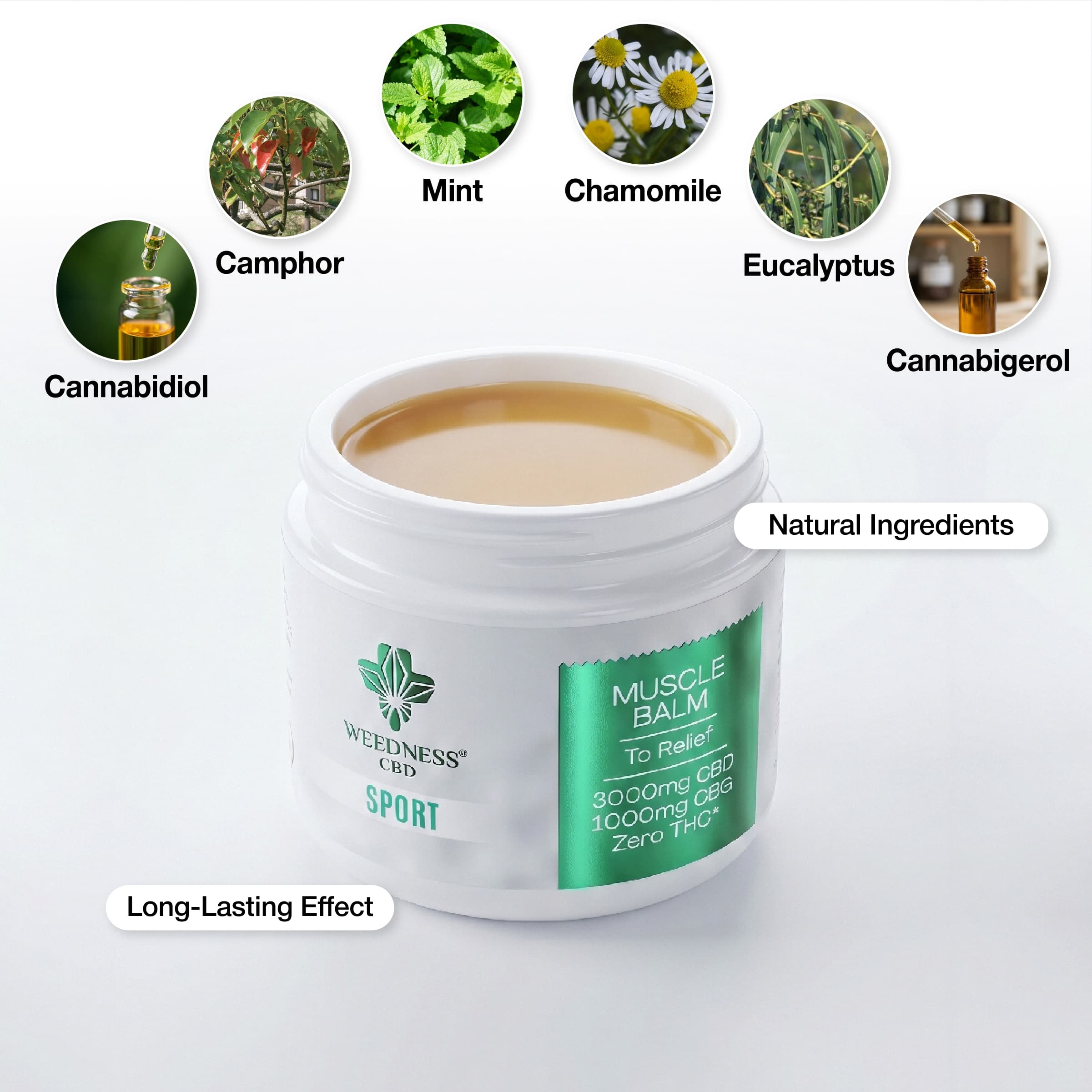 Балсам за мускулно облекчение 3000 mg CBD и 1000 mg CBG